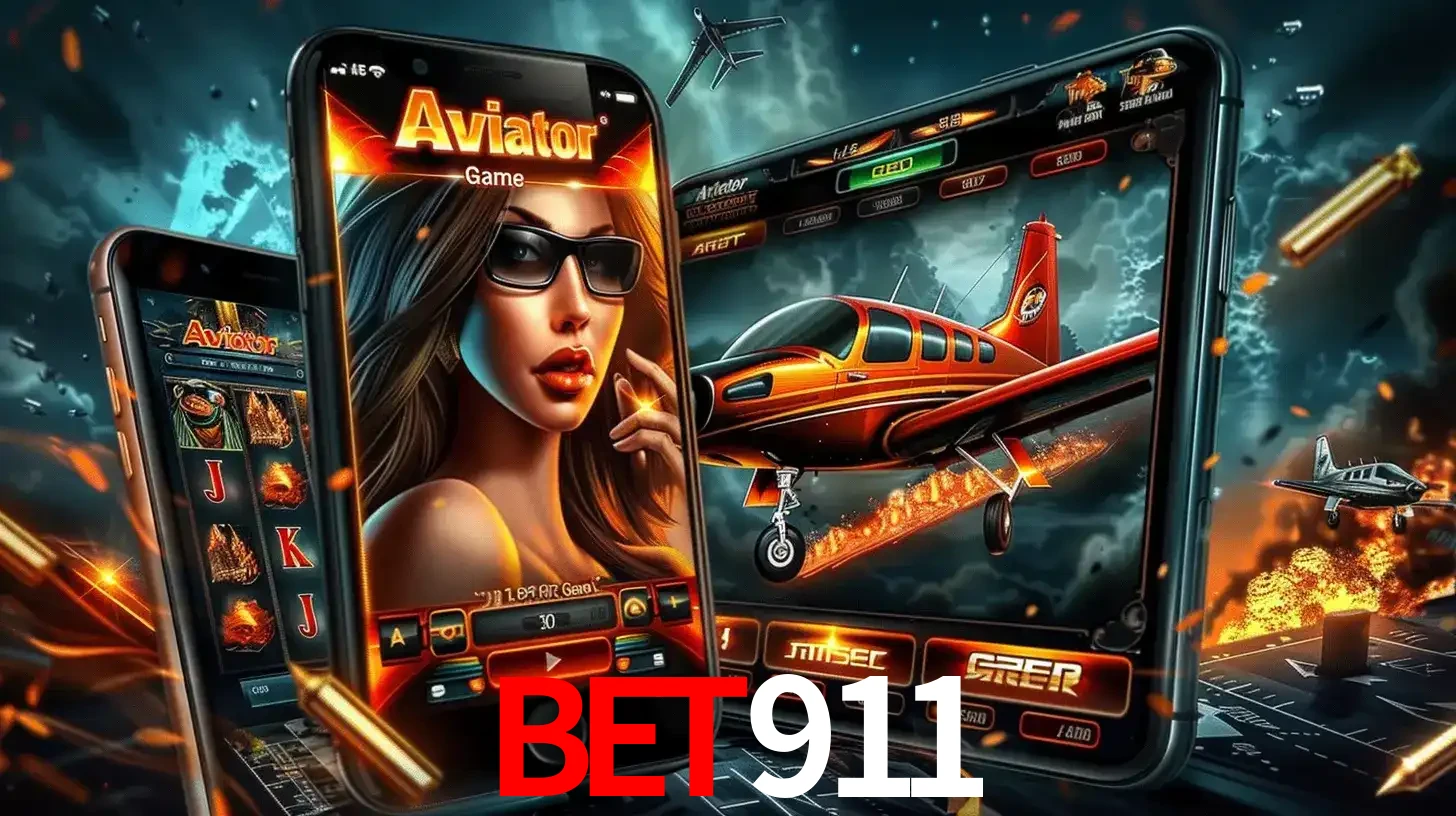 O popular jogo de apostas Aviator exibido em vários celulares e tablets, mostrando a interface emocionante e a ação de voo disponíveis para jogar agora no BET911.